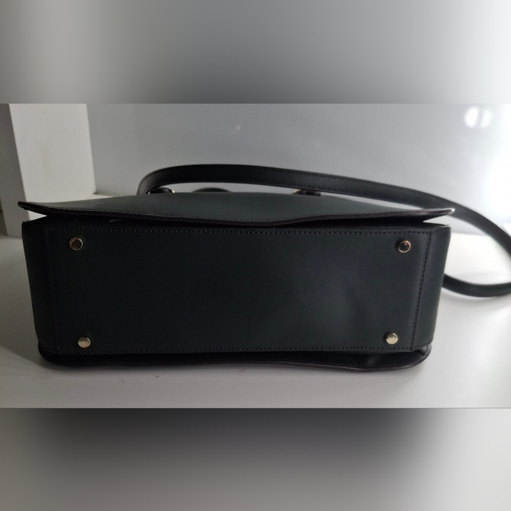 NWOT kate spade Deep Dark Green Leather Satchel with Gold Hardware - Picture 5 of 7